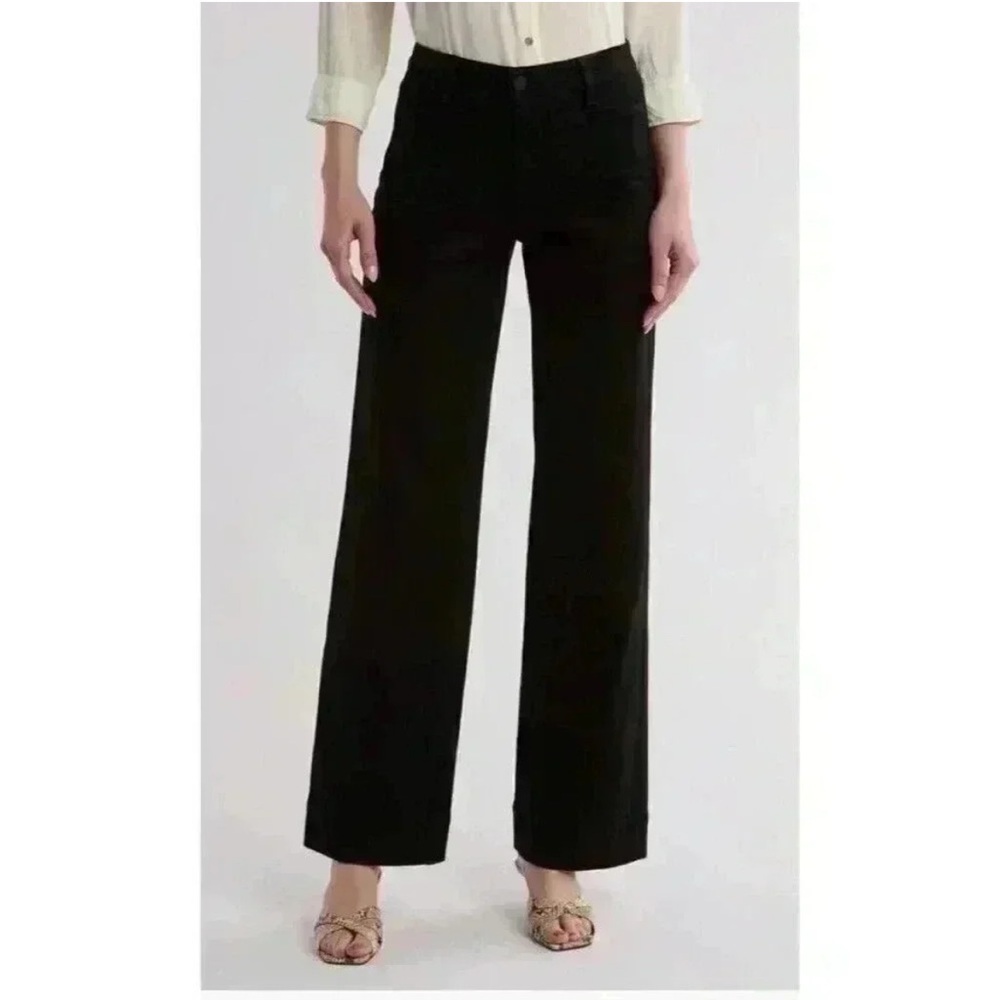 NWT L’Agence Nolan Patch Pocket Ultra Rise Wide Leg Jeans Black Noir Sz 27